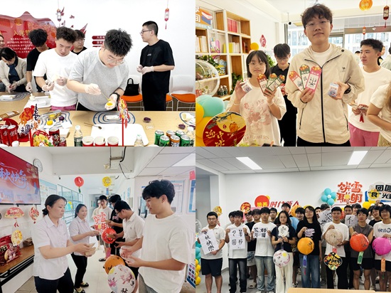 学生社区各站口欢度中秋